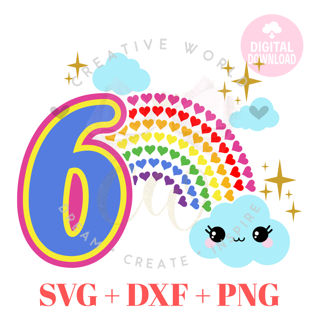 My 6th Birthday SVG | Rainbow Birthday