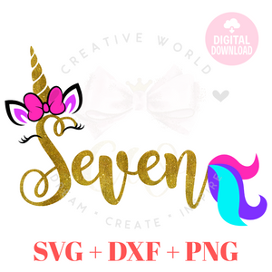 My 7th Birthday Unicorn SVG