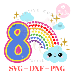 My 8th Birthday SVG | Rainbow Birthday