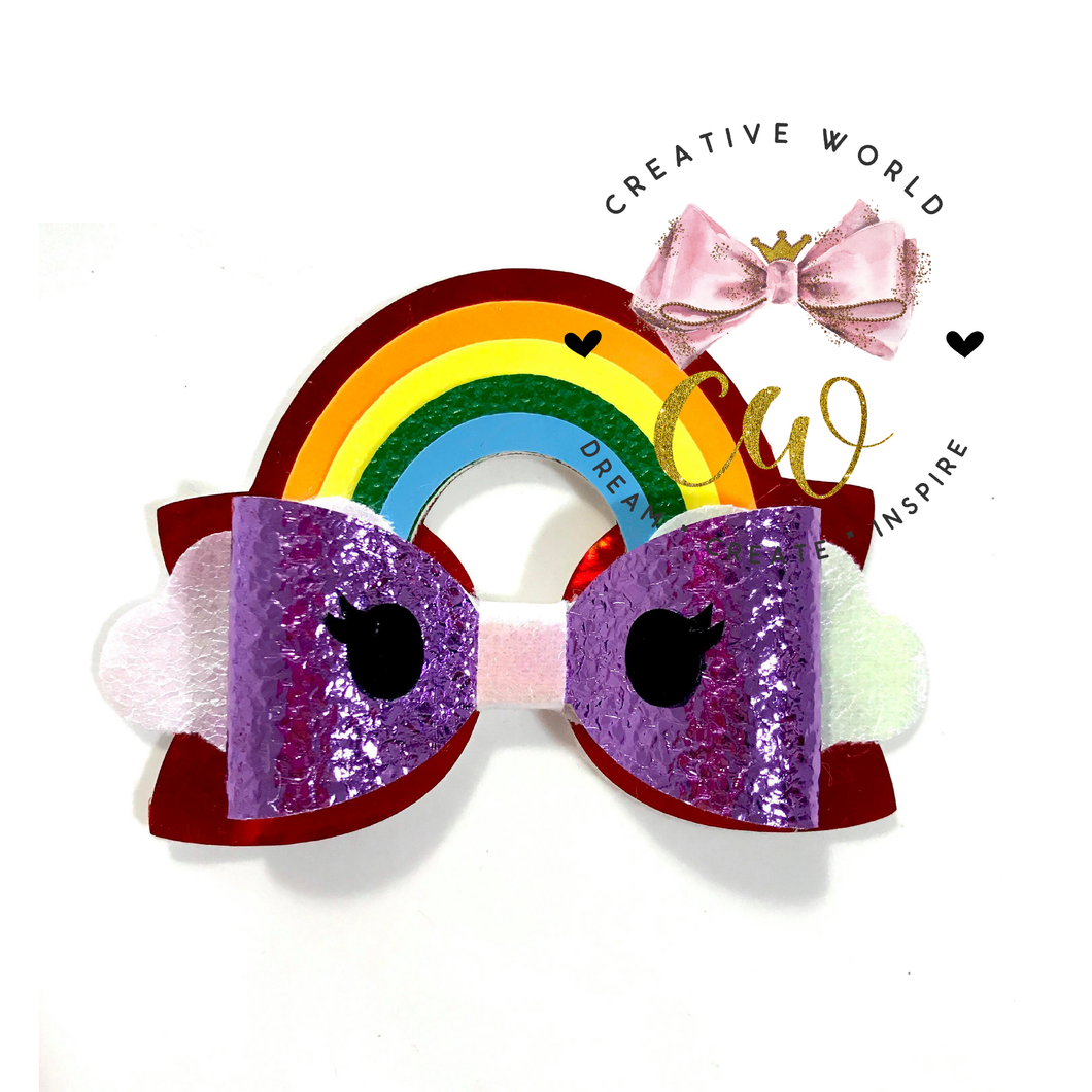 Rainbow Hair Bow Template | CWC081