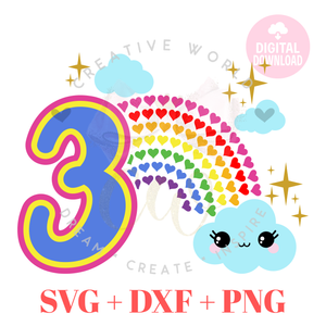 My 3rd Birthday SVG | Rainbow Birthday