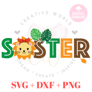 Sister Lion svg | Lion Birthday svg