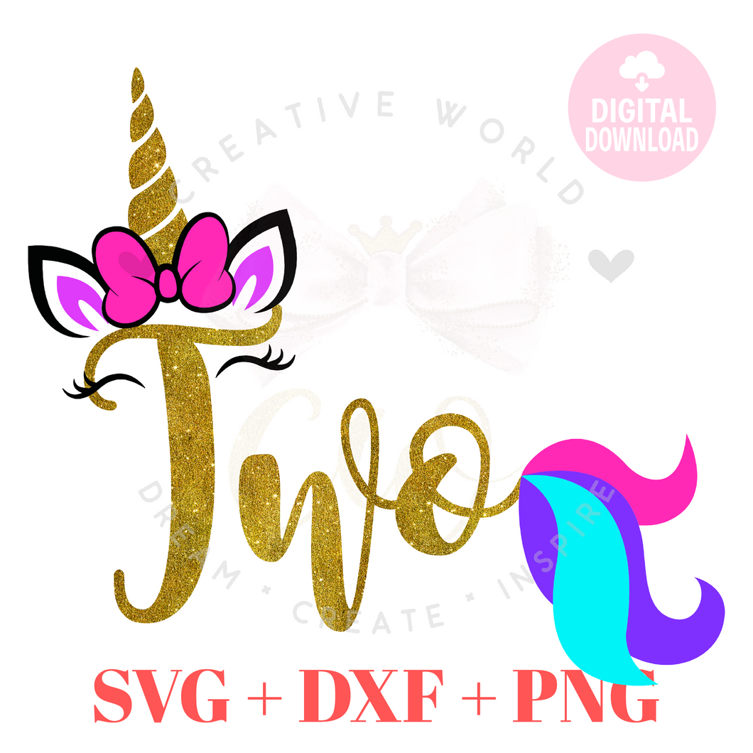 My 2nd Birthday Unicorn SVG