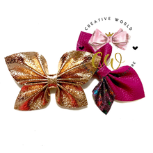 Load image into Gallery viewer, New 2 in 1 Butterfly Pinch Hair Bow Template ~2 Designs | CWC099
