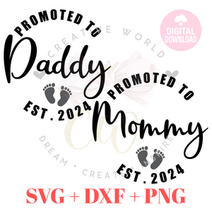 Promoted to Daddy 2024 svg | Promoted to Mommy 2024 svg