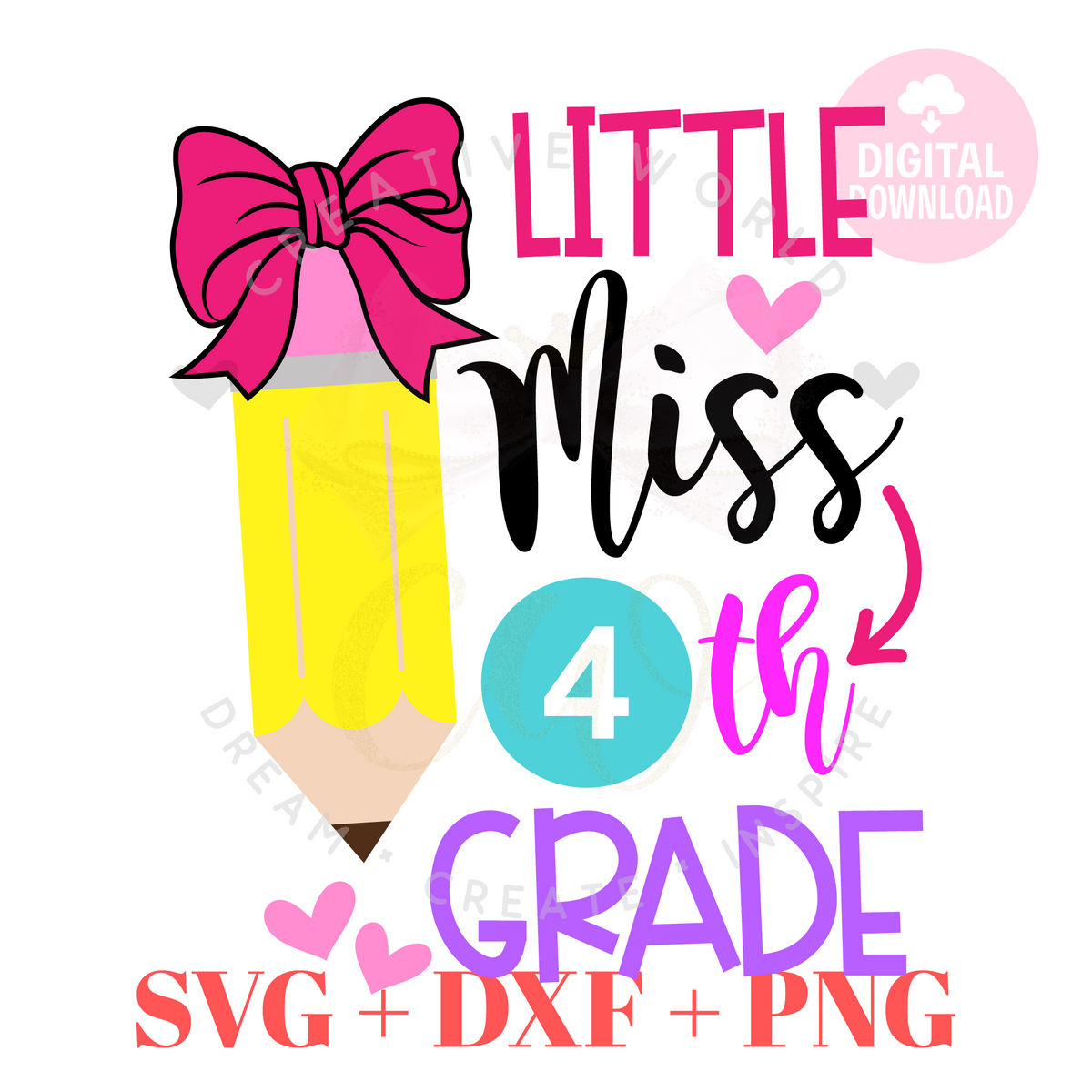 Little Miss 4th Grade svg | Back to School svg – Creative World Corp