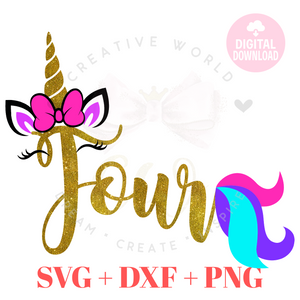 My 4th Birthday Unicorn SVG