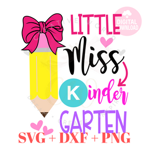 Little Miss Kindergarten svg | Back to School svg