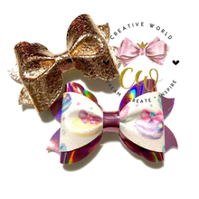 Load image into Gallery viewer, 2 in 1 Trendy Scallop Pinch Hair Bow Template | CWC029
