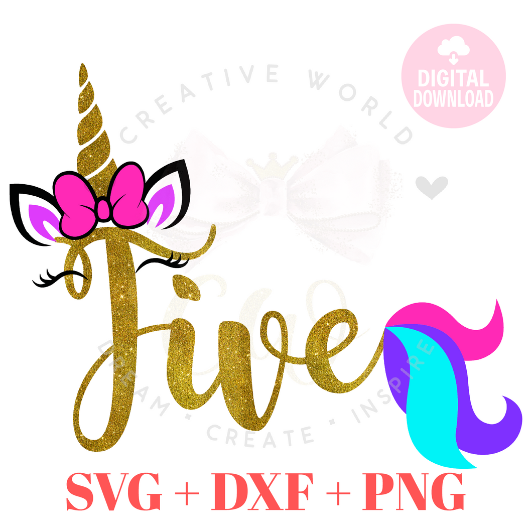 My 5th Birthday Unicorn SVG