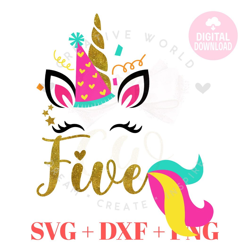 My 5th Birthday Unicorn SVG