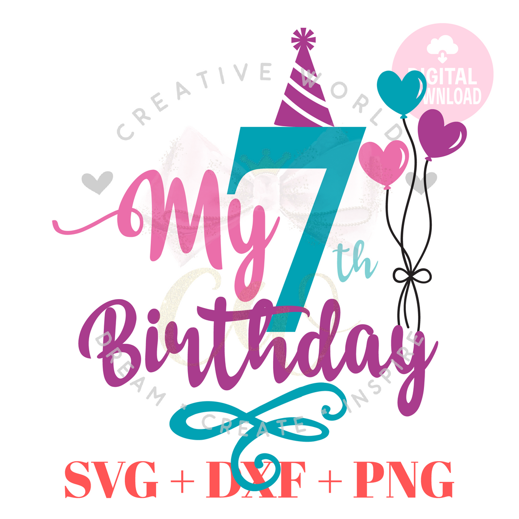 My 7th Birthday svg | Seven Birthday svg