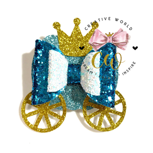 Princess Pumpkin Carriage Hair Bow Template | CWC073