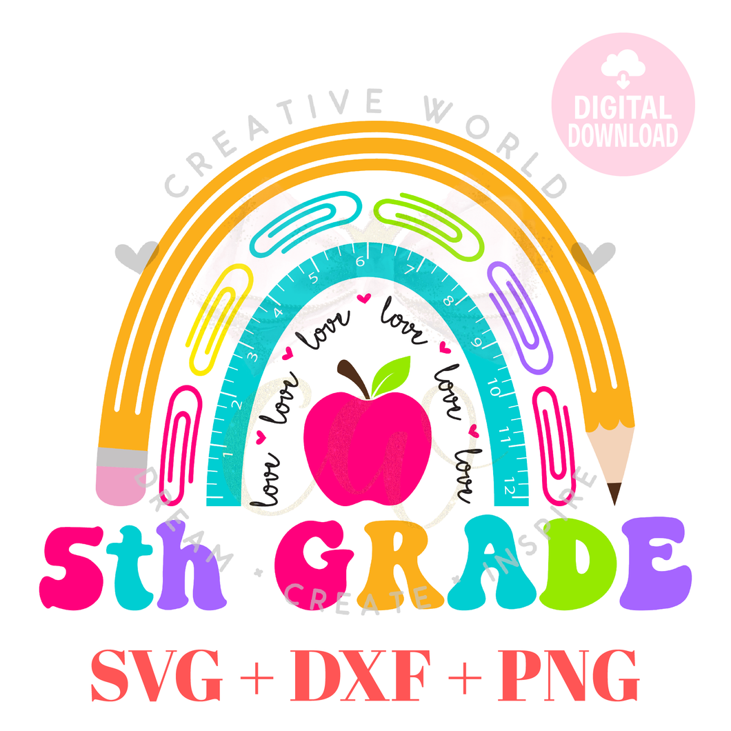 Rainbow School svg | 5th Grade svg