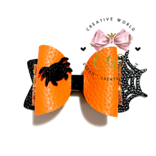 Load image into Gallery viewer, Halloween Spider Web Hair Bow Template | CWC004
