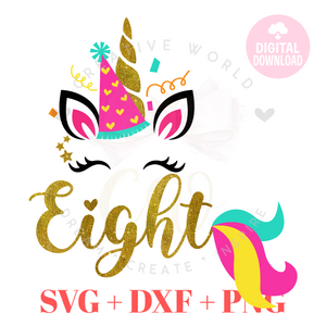 My 8th Birthday Unicorn SVG