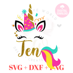 My 10th Birthday Unicorn SVG