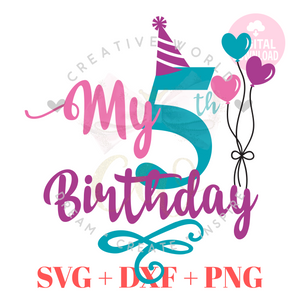 My 5th Birthday svg | Five Birthday svg