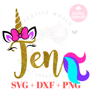 My 10th Birthday Unicorn SVG