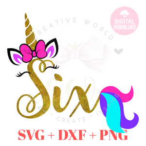 My 6th Birthday Unicorn SVG