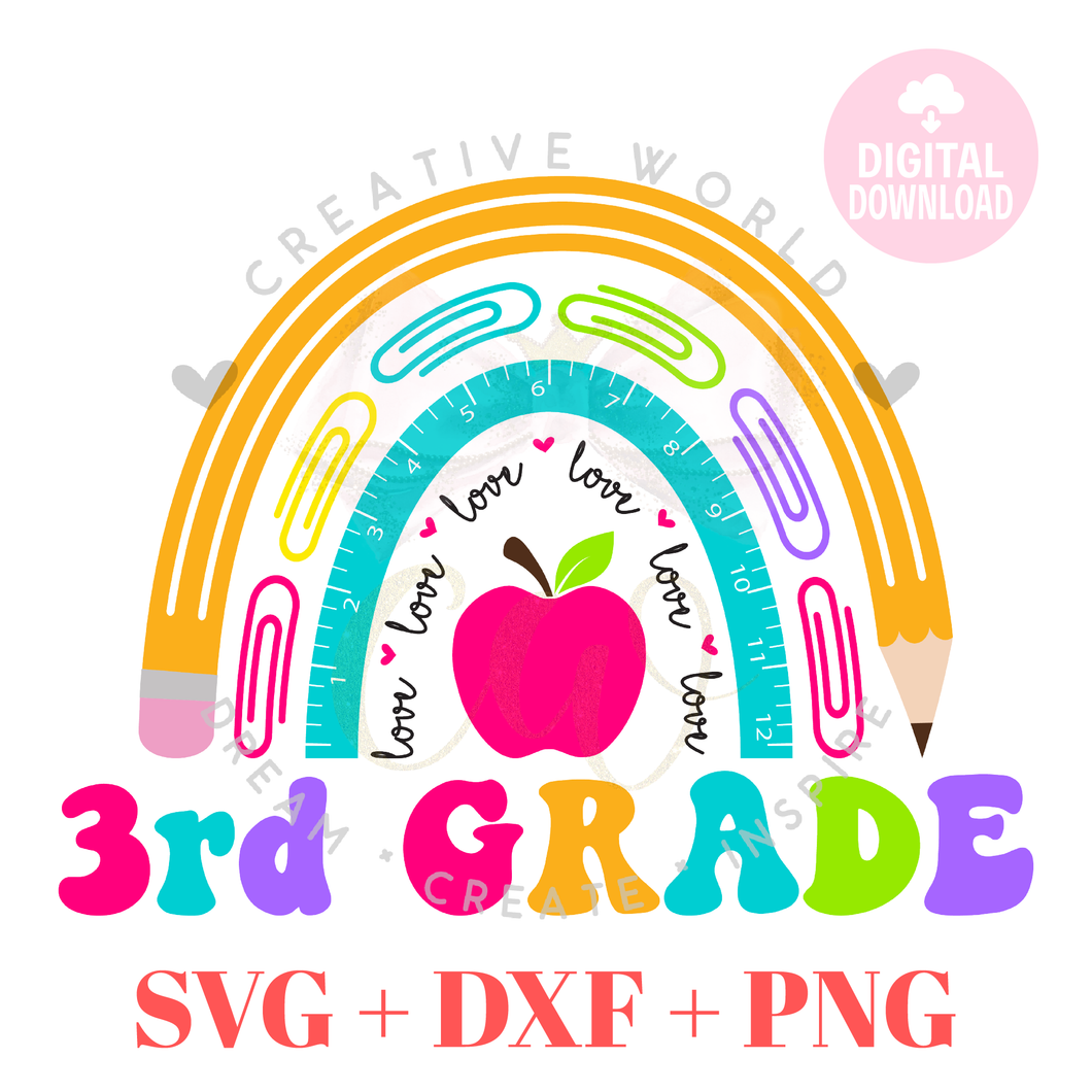 Rainbow School svg | 3rd Grade svg