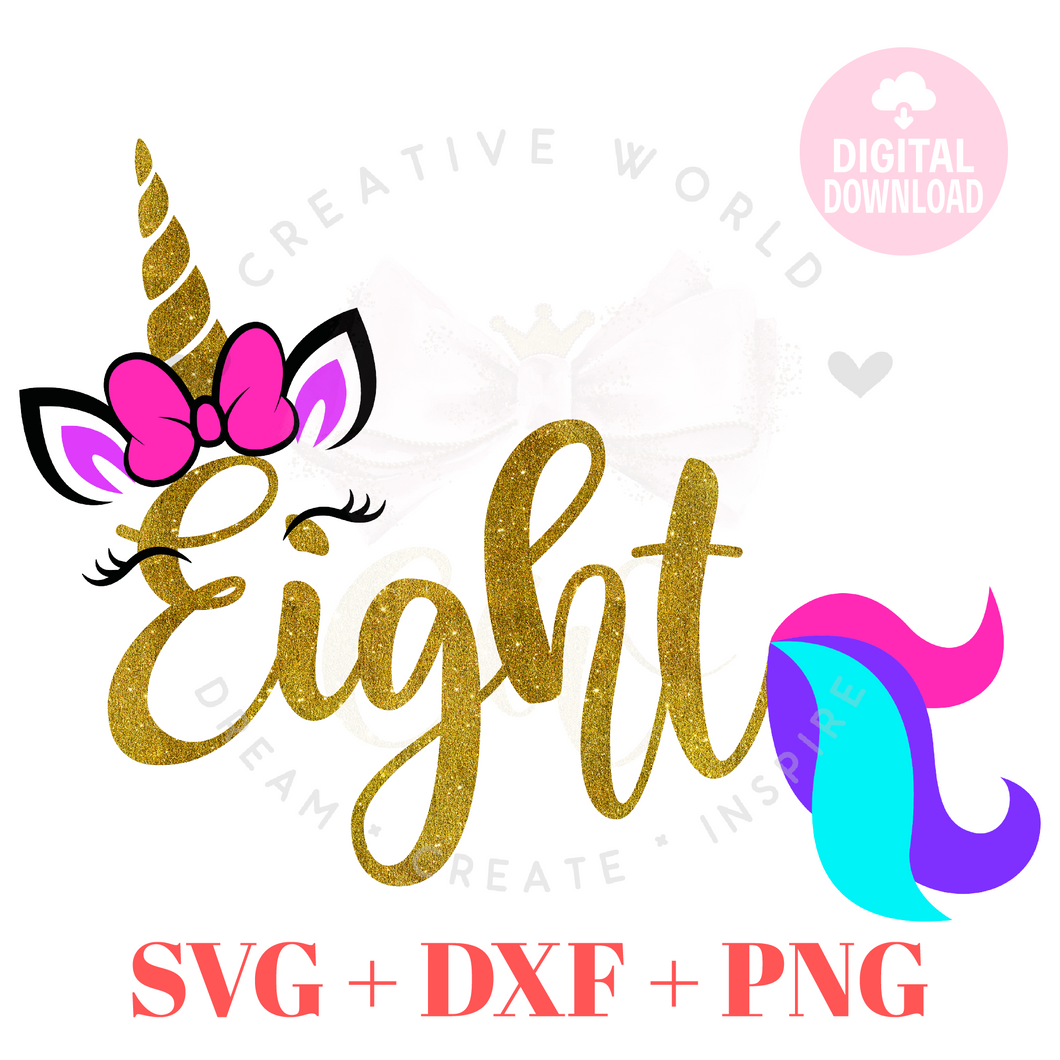 My 8th Birthday Unicorn SVG