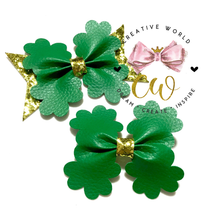 Load image into Gallery viewer, New 2 in 1 St Patricks Pinch Hair Bow Template | CWC131
