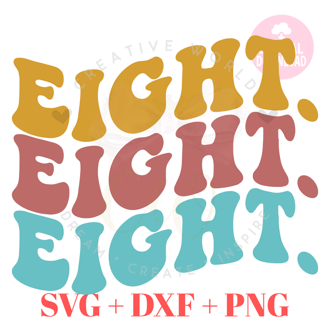 Eight Birthday svg | Boho Wave