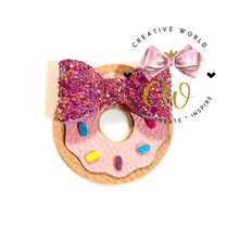 Load image into Gallery viewer, Cutie Donut Hair Clip Hair Bow Template | CWC104
