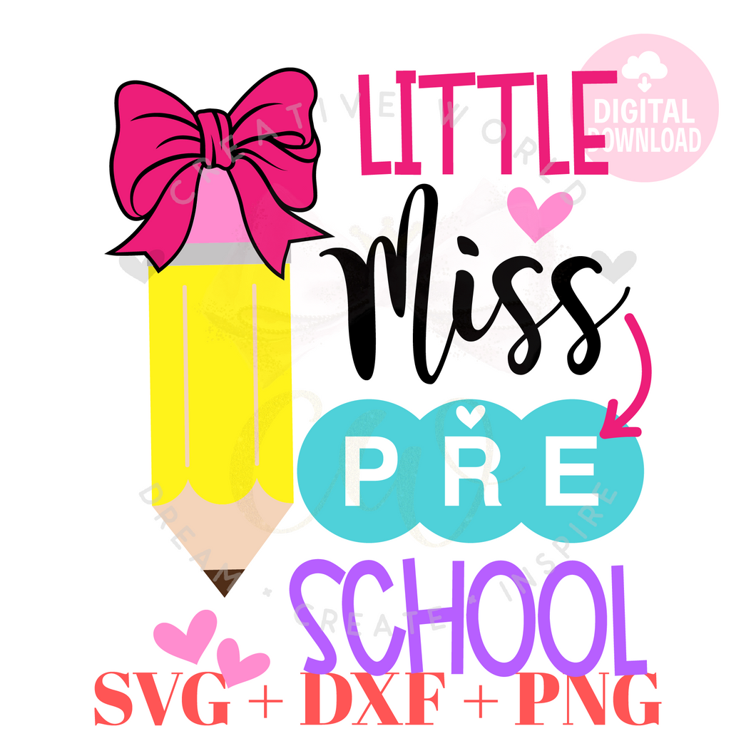 Little Miss Preschool svg | Back to School svg