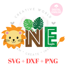 Load image into Gallery viewer, One | Lion One Birthday SVG | Baby Boy 1st Birthday SVG
