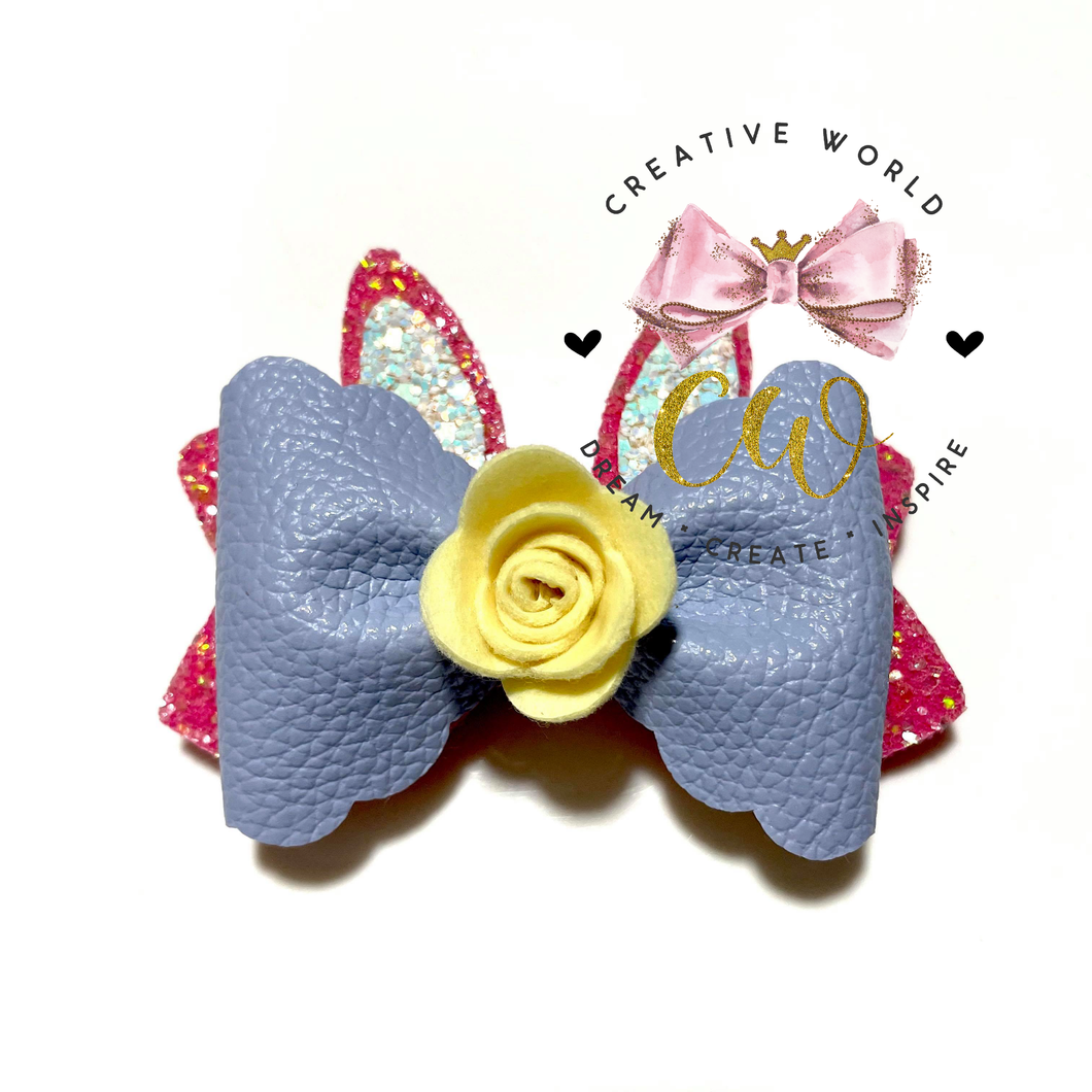 Cute Flower Bunny Ear Hair Bow Template | CWC134