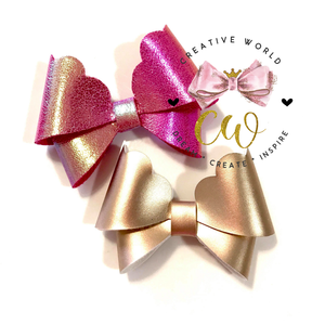 Trendy Scallop Hair Bow Template | CWC084