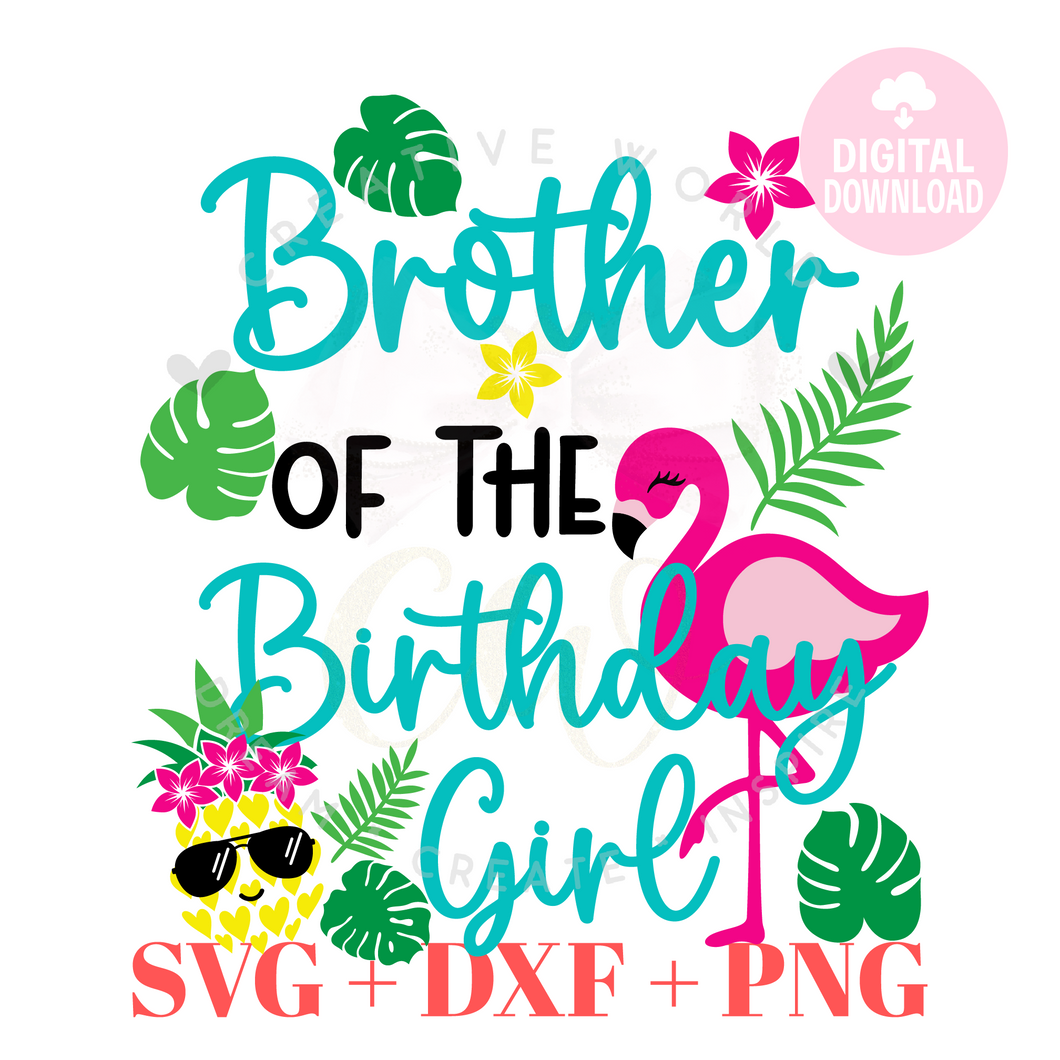 Brother of the Birthday svg | Pineapple Flamingo Summer Birthday svg