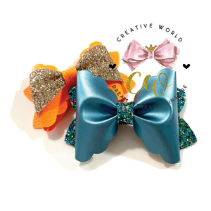 2 in 1 Trendy Scallop Pinch Hair Bow Template | CWC022