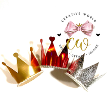 Load image into Gallery viewer, 3 in 1 Princess Crown Hair Bow Template | CWC006
