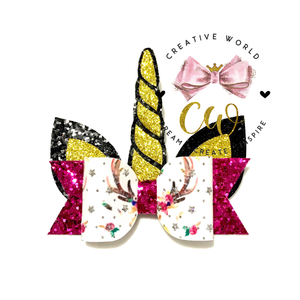 Unicorn Hair Bow Template  | CWC094