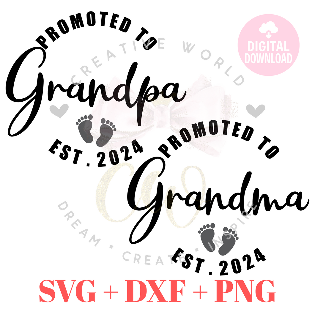 Promoted to Grandpa 2024 svg | Promoted to Grandma 2024 svg