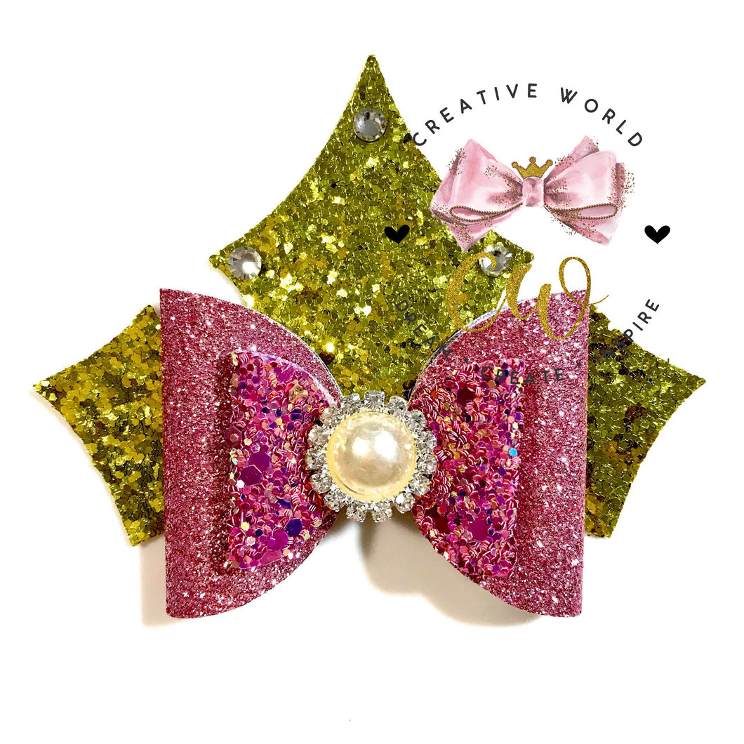 Princess Crown Hair Bow Template | CWC072