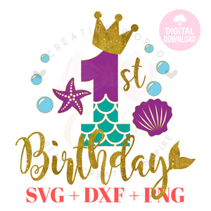 1st Birthday Mermaid SVG | Mermaid One