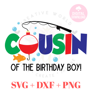 Cousin of the Fish One Birthday svg