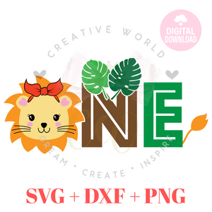 One | Lion One Birthday SVG | Baby Girl 1st Birthday SVG