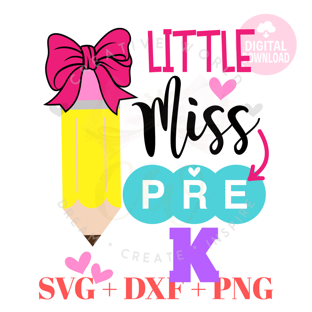 Little Miss Pre-K svg | Back to School svg |