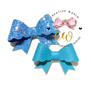 Cute Scallop Hair Bow Template ~ 2 Sizes | CWC060