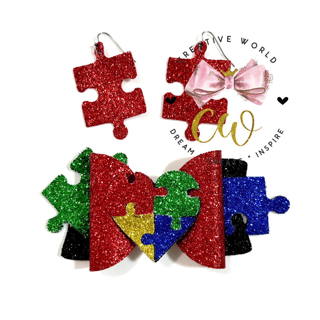 Puzzle Hair Bow Template | CWC013