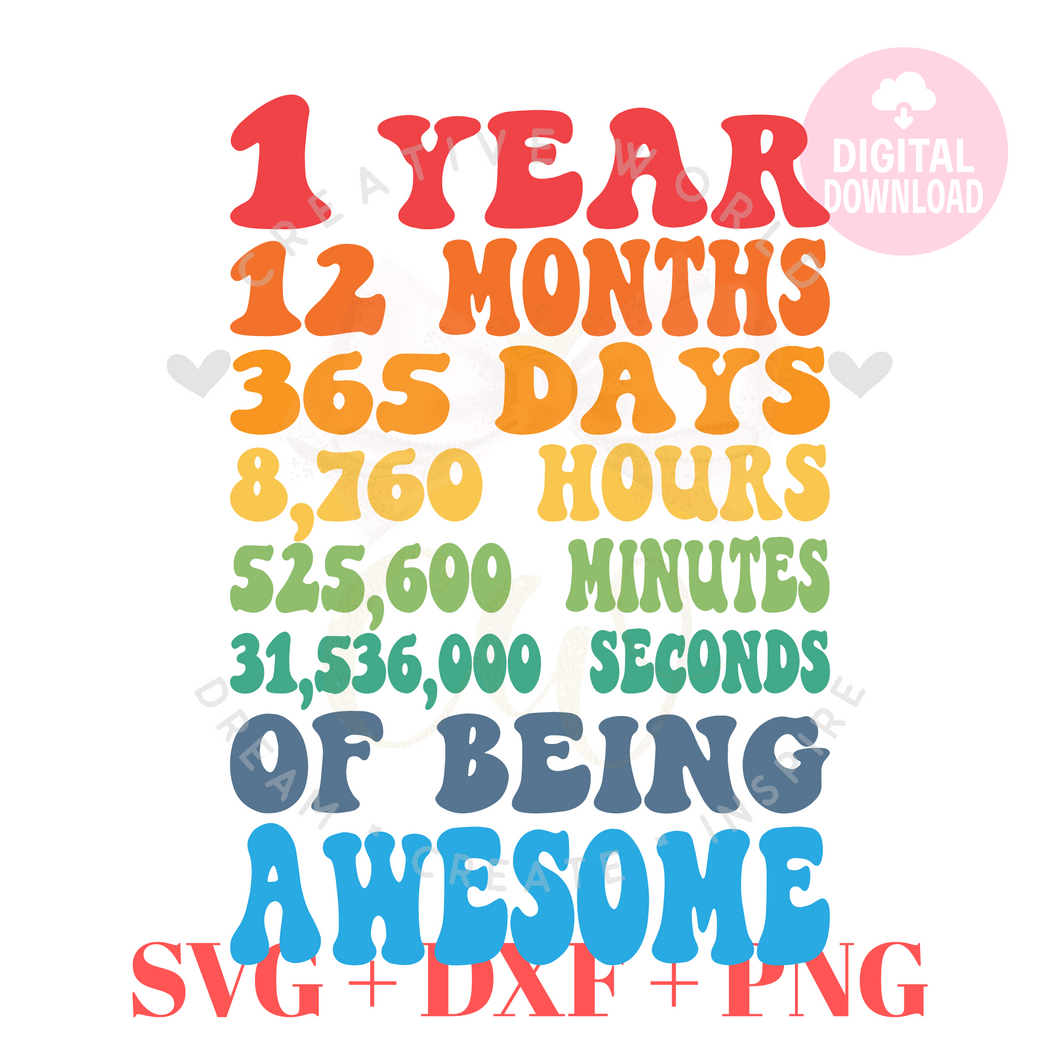 1st Year Birthday SVG