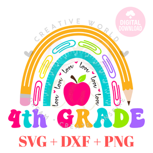 Rainbow School svg | 4th Grade svg