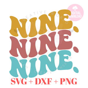 Nine Birthday svg | Boho Nine