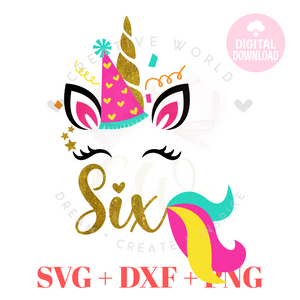 My 6th Birthday Unicorn SVG