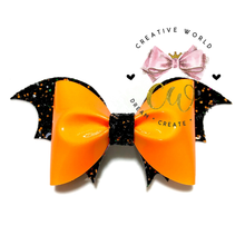 Load image into Gallery viewer, New Halloween Bat Hair Bow Template | CWC087
